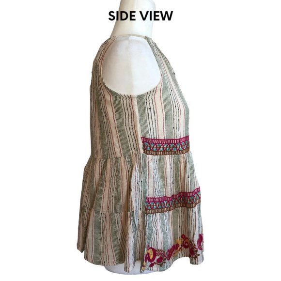 SALE!!!!!! NWT THML Stripe Linen Top with Embroidery - Picture 4 of 6